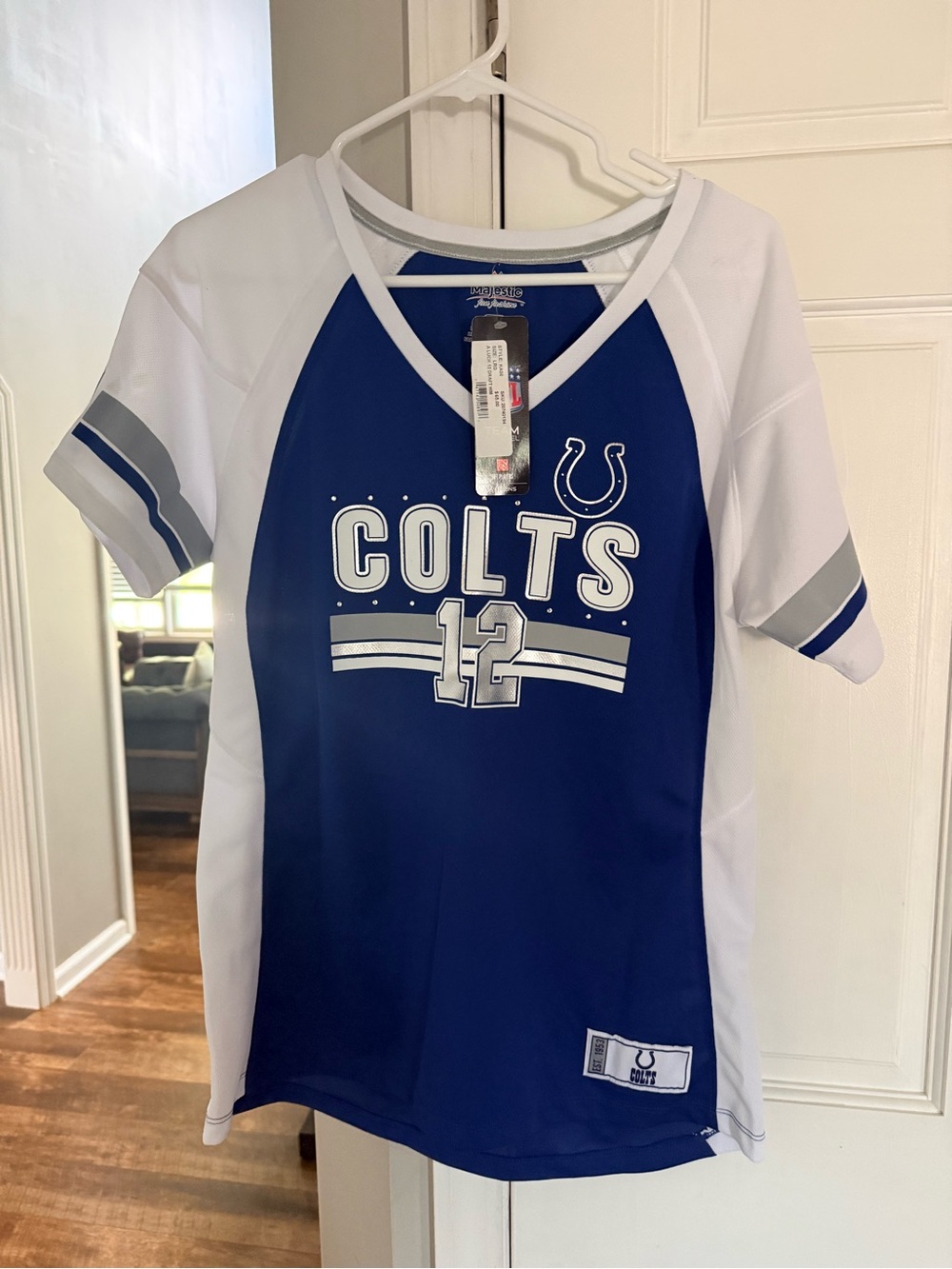 Colts Women's Blue & White V-Neck Jersey - Unbranded